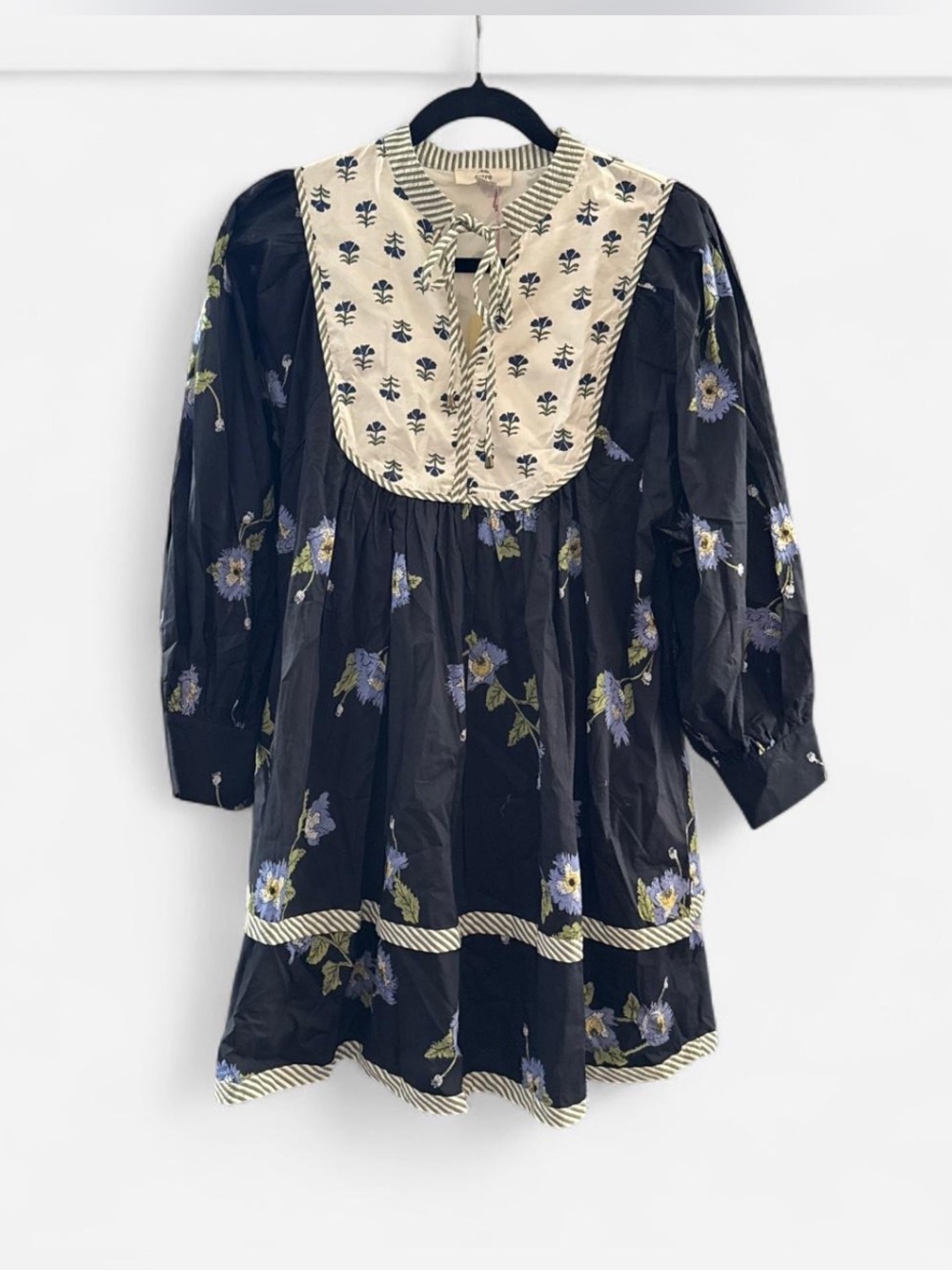 New with tag Entro boho dress size S prairie cottage indie floral blue green